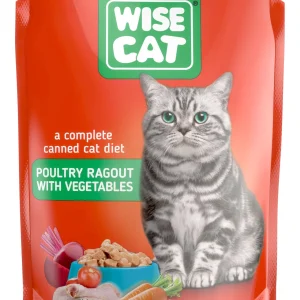 Wise Cat, hrana umeda pentru pisici cu pasare si legume, 100 gr